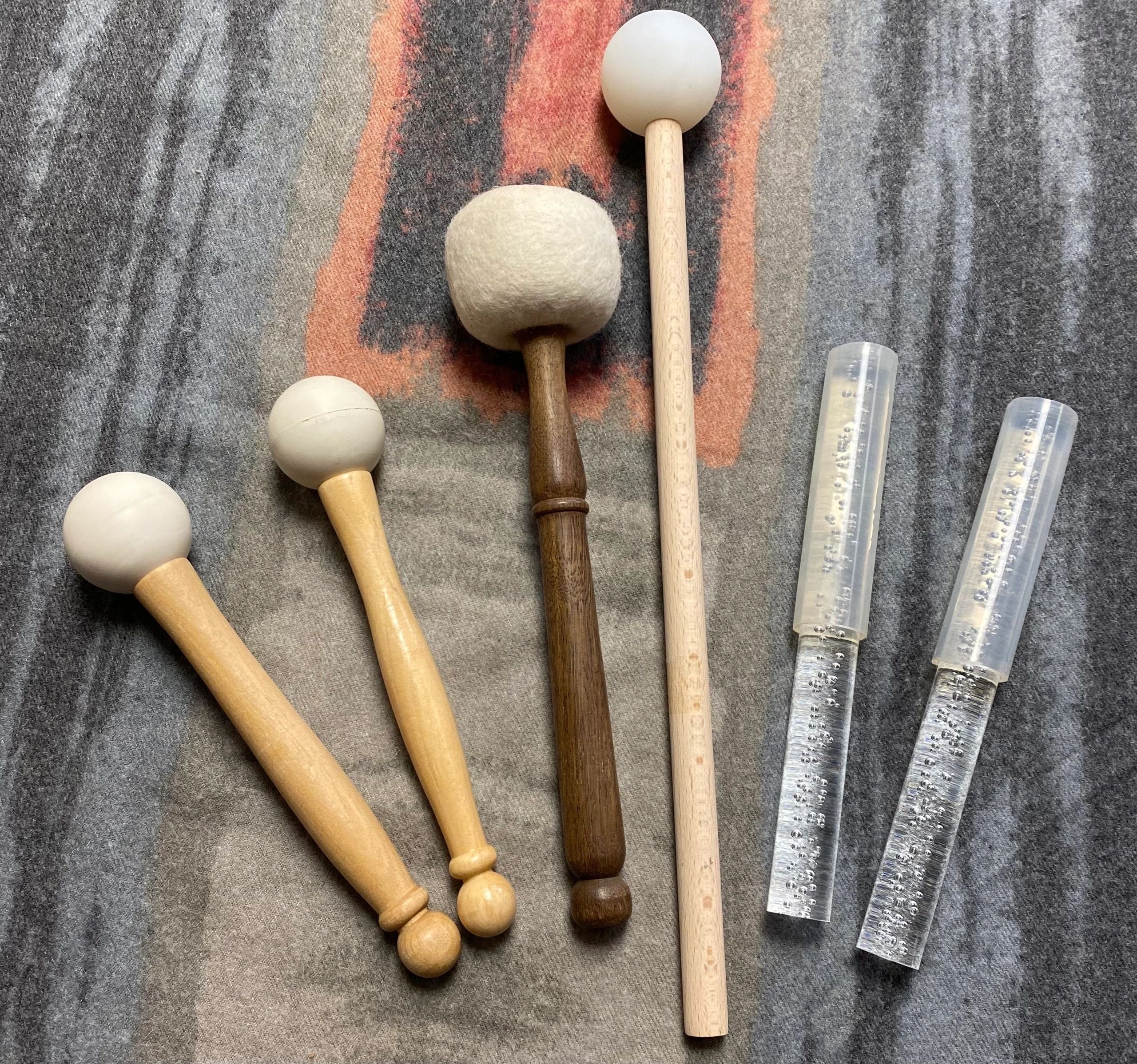 Mallets and Wands for playing Sound Therapy Instruments